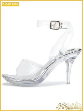 Clear Strappy Platform Heeled Sandals Ankle Strap Stiletto Open Toe Slingback